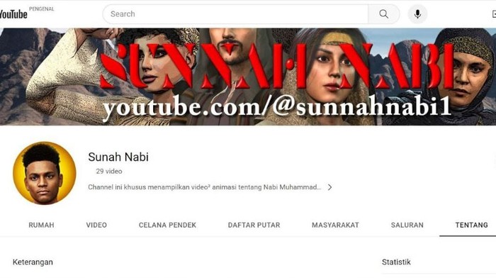 Kanal YouTube yang disebut memuat konten penistaan terhadap Agama Islam.