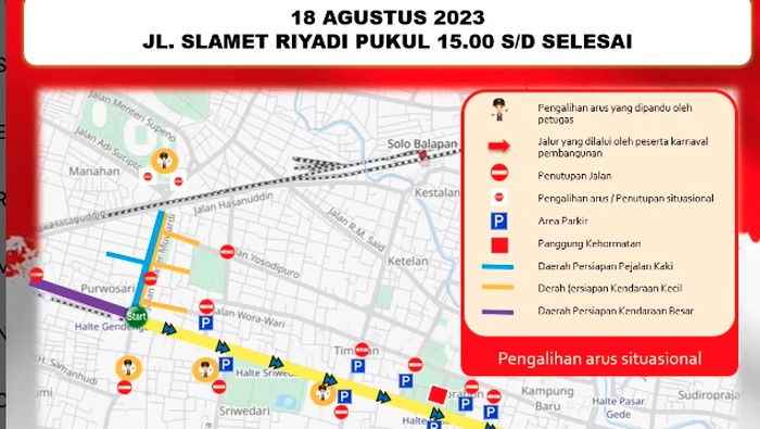 Rekayasa lalu lintas karnaval pembangunan.