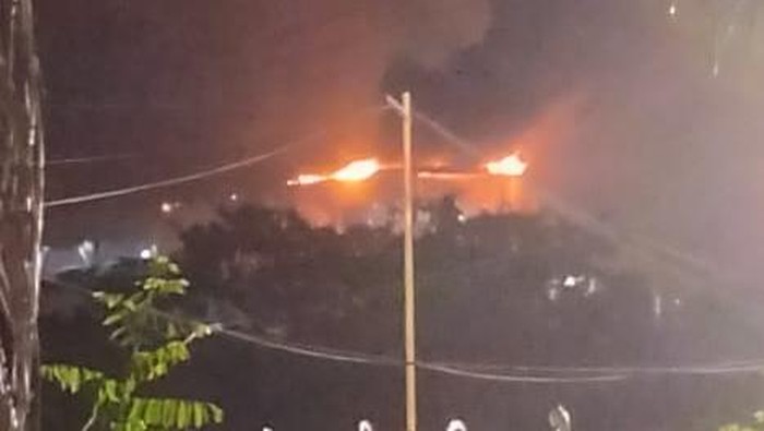 Kebakaran hebat Pabrik STG Batu bara di kawasan PT Pusri