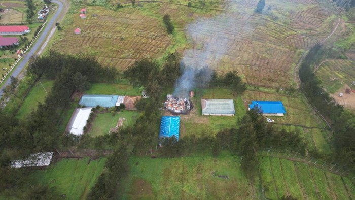 Perpusatakaan SMAN 1 Ilaga yang dibakar KKB di Kabupaten Puncak, Papua Tengah.