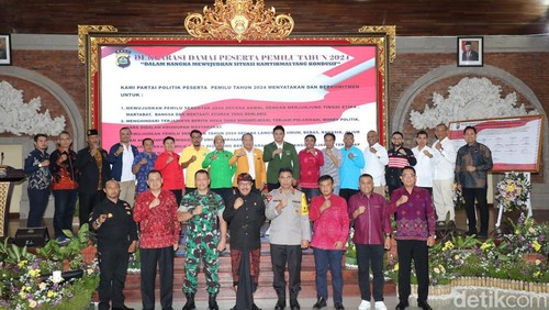 Polda Bali menggelar Deklarasi Damai Peserta Pemilu 2024.
