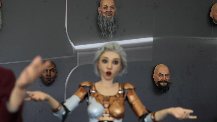 An artificial heart is displayed at the annual World Robot Conference at the Beijing Etrong International Exhibition and Convention Center on Wednesday, Aug. 16, 2023. (AP Photo/Ng Han Guan)