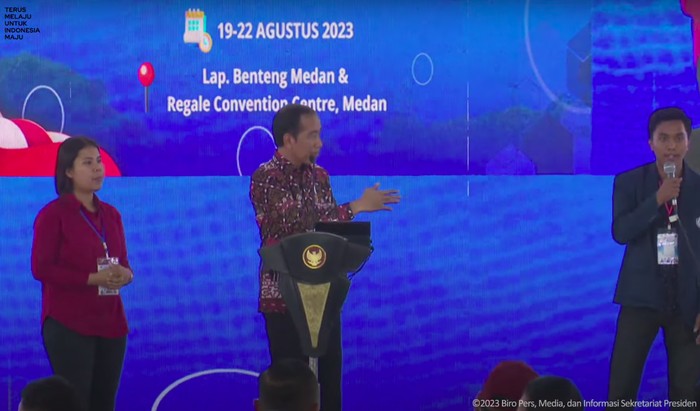 Jokowi di acara GAMKI, Medan, 19 Agustus 2023. (Sekretariat Presiden)