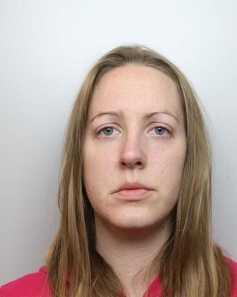 A mugshot of Lucy Letby, who was on trial at Manchester Crown Court charged with the murder of seven babies, in Chester, Britain, in this undated Handout image obtained by Reuters on August 17, 2023. Cheshire Constabulary/Handout via REUTERS