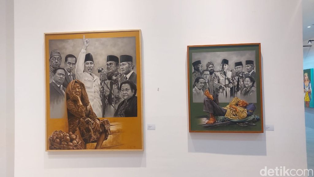 Lukisan Gus Black yang dilihat Anies Baswedan di TIM, Jakarta Pusat, 19 Agustus 2023. (Rumondang N/detikcom)