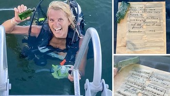 Wanita ini menemukan botol berisi surat yang berasal dari tahun 1926. Foto: Bored Panda