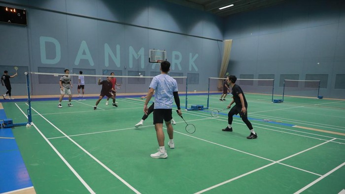 Tim Bulutangkis Indonesia berlatih di Copenhagen, Demmark, menjelang Kejuaraan Dunia Bulutangkis 2023.