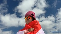 Bendera merah putih Indonesia berkibar di puncak Gunung Elbrus, Rusia.