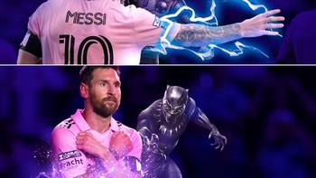 Kehebatan Messi seperti superhero Marvel. Foto: Twitter