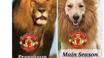 MU saat preseason vs main season. Foto: Twitter