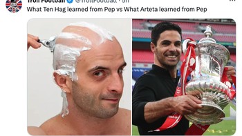 Perbandingan Ten Hag dan Arteta. Foto: Twitter