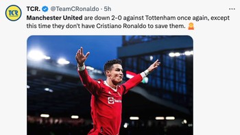 Dulu ada Ronaldo, MU hajar Tottenham 3-2. Foto: Twitter