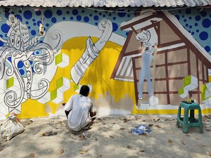 Pasar Rangkasbitung Semakin Menarik, Kini Miliki Spot Mural