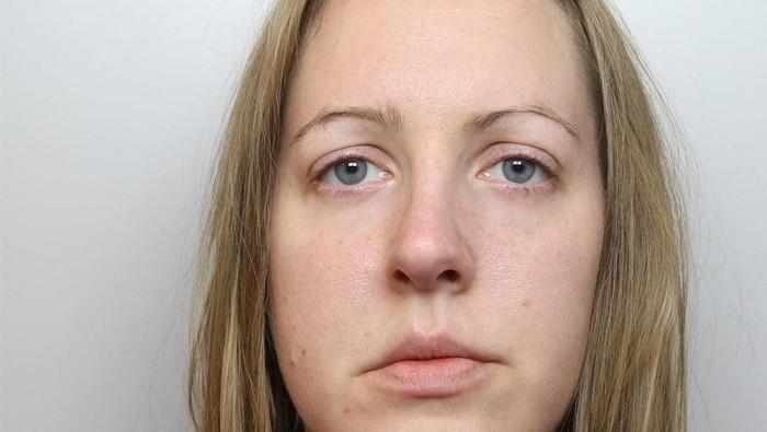A view of Lucy Letby, who was on trial at Manchester Crown Court charged with the murder of seven babies, being taken in custody by police, in Chester, Britain, in this screengrab obtained from an undated Handout video obtained by Reuters on August 17, 2023. Cheshire Constabulary/Handout via REUTERS    THIS IMAGE HAS BEEN SUPPLIED BY A THIRD PARTY. NO RESALES. NO ARCHIVES. MANDATORY CREDIT