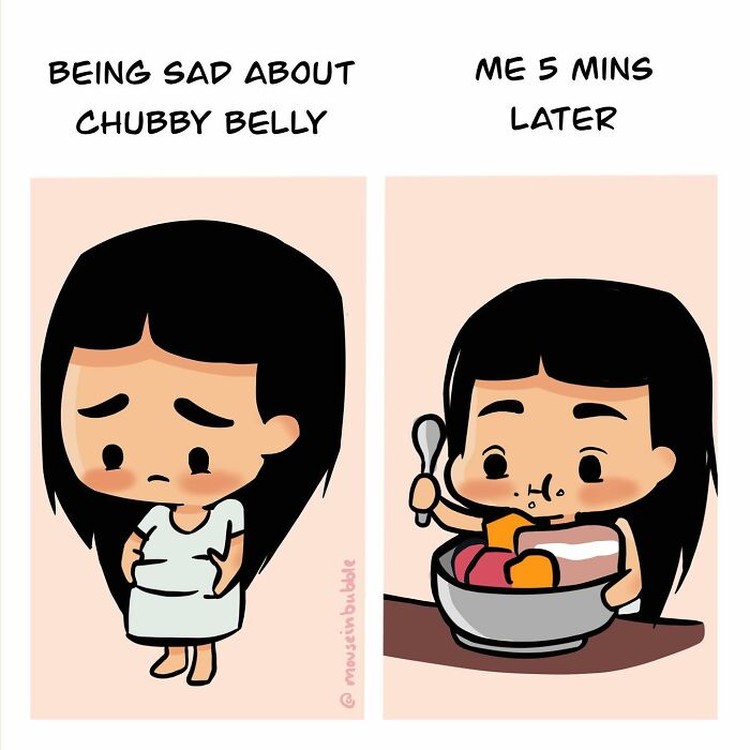 Deretan Komik Lucu Masalah Hidup Perempuan, Mana yang Kamu Banget? Seorang kretor dengan akun Instagram @mouseinbubble, membuat deretan komik lucu yang berhubungan kehidupan sehari-hari para perempuan. Mana yang kamu banget nih?