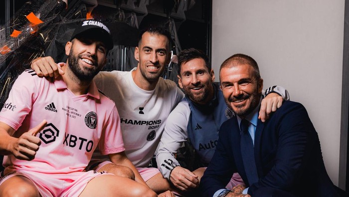 Jordi Alba, Sergio Busquets, Lioniel Messi, David Beckham