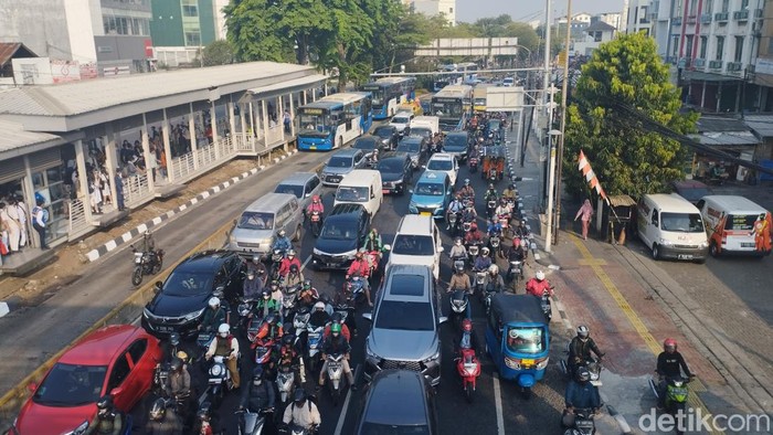 Kemacetan di Jl Daan Mogor (Brigitta Belia/detikcom)