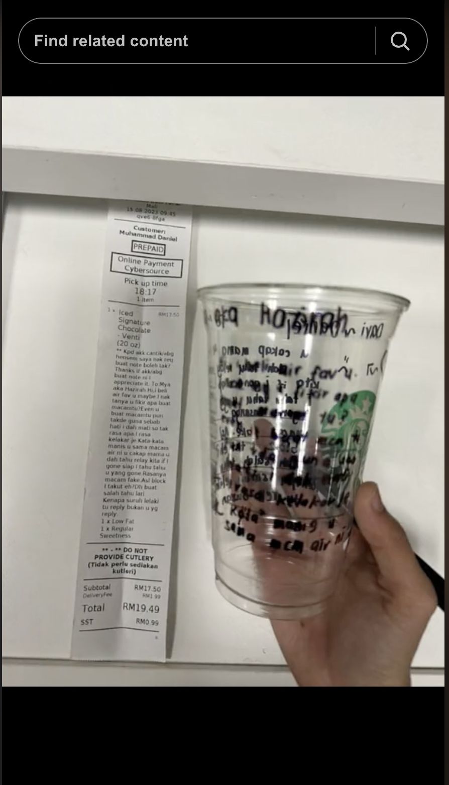 Kocak! Ribut dengan Kekasih, Pria Ini Curhat Lewat Gelas Starbucks