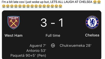 Mari semua tertawakan kekalahan Chelsea. Foto: Twitter