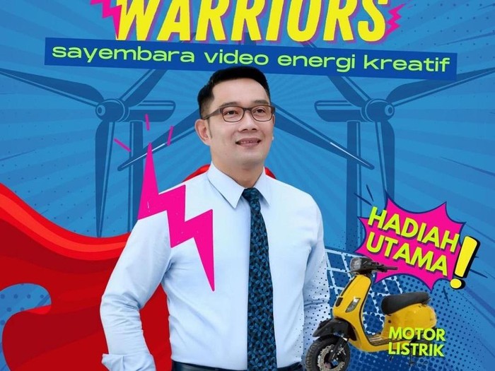 Poster Jabar Energy Warriors 2023, sayembara video energi kreatif oleh Dinas ESDM Jawa Barat