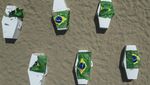 Protes Kekerasan, Belasan Peti Mati Berjejer di Pantai Copacabana Brasil