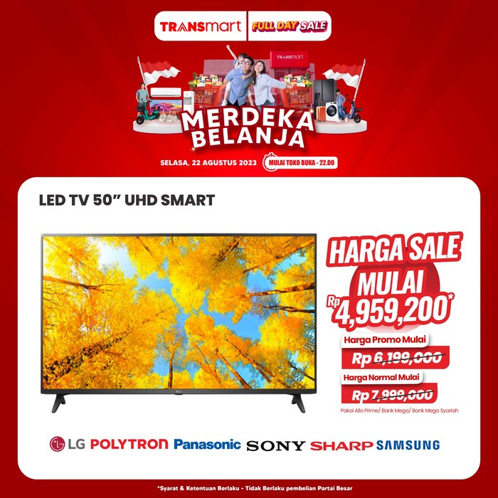 TV LED Murah di Transmart Full Day Sale Besok! Diskon Sampai Rp 3,5 Jutaan