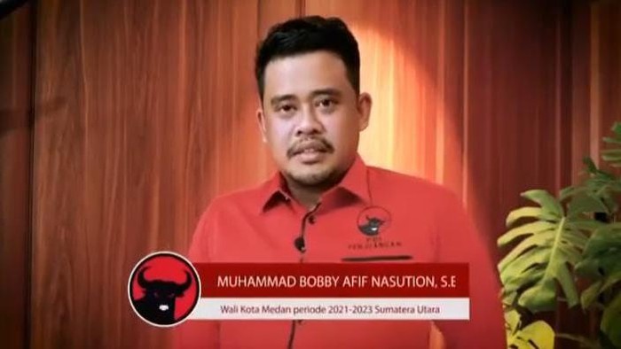 Wali Kota Medan Bobby Nasution saat memberikan pernyataan mengajak mendukung Ganjar Pranowo pada Pilpres 2024