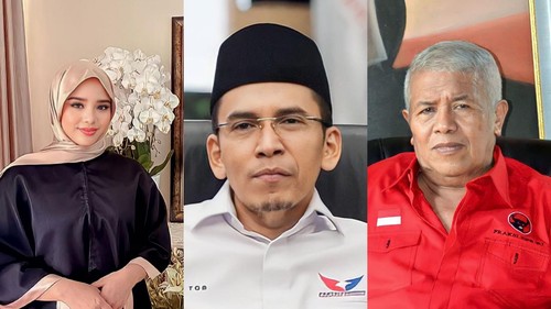 Kolase foto bacaleg DPR dapil NTB II yakni Putri Almarhum Bambang Kristiono (kiri) TGB Zainul Majdi (tengah) Rachmat Hidayat PDIP (kanan).