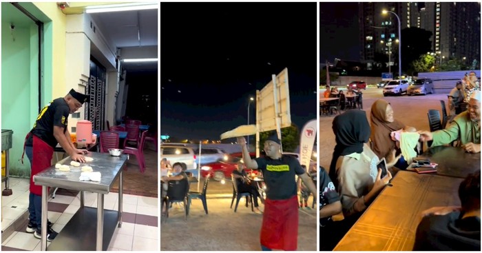 Kocak! Penjual Gagal Atraksi, Berakhir Bayi Kejatuhan Adonan Roti Canai