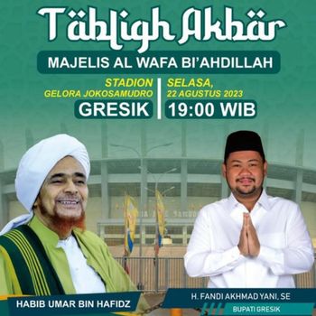 Hari ini, Selasa (22/8/2023), Habib Umar bin Hafidz akan mengisi Tabligh Akbar di Gelora Joko Samudro, Jalan Veteran Gresik. Berikut ini sekilas mengenai Habib Umar bin Hafidz.