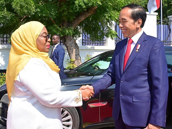Jokowi bertemu Presiden Tanzania Samia Suluhu Hassan (Muchlis Jr/Biro Pers Sekretariat Presiden)