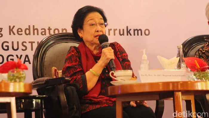 Ketua Umum PDIP Megawati Soekarnoputri di Sleman, DIY, Selasa (22/8/2023).