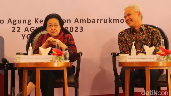 Ketua Umum PDIP Megawati Soekarnoputri di Sleman, DIY, Selasa (22/8/2023).