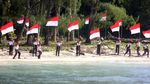 Khidmat Pengibaran Merah Putih di Tapal Batas RI-Palau