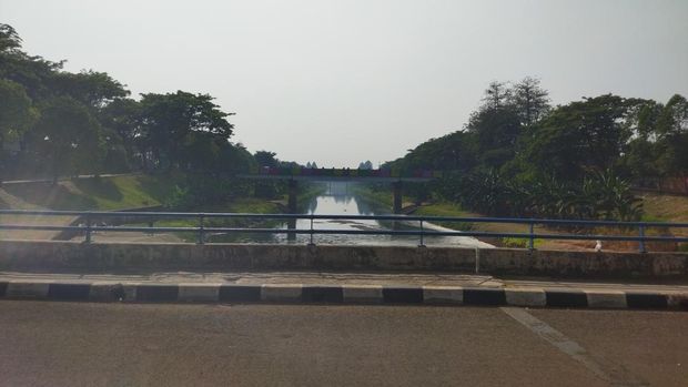Kondisi air di KBT yang surut akibat kemarau (Kurniawan/detikcom)