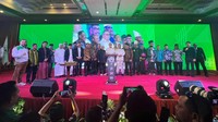 Ketua MPR Bambang Soesatyo saat tiba di lokasi kongres di Hotel Kartika Chandra, Jakarta. 