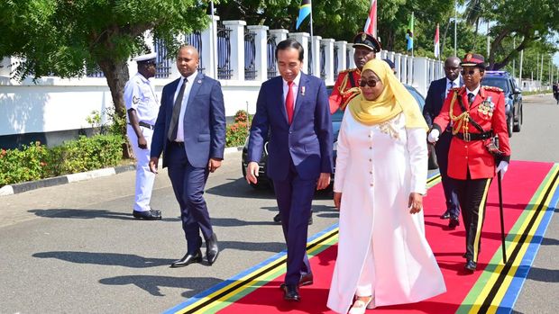 Presiden Jokon Widodo bertemu dengan Presiden Republik Persatuan Tanzania Samia Suluhu Hassan. (Dok. Muchlis Jr - Biro Pers Sekretariat Presiden)