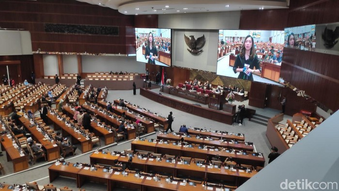 Rapat RUU APBN 2024 di Gedung DPR RI. (Matius Alfons/detikcom).