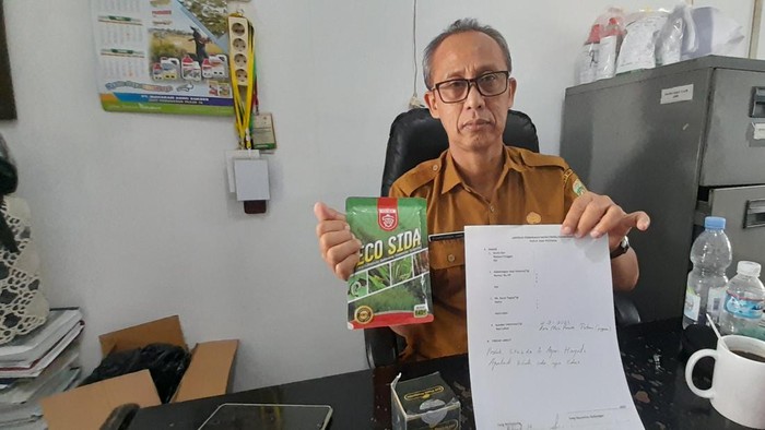 Pejabat Analis Pupuk dan Pestisida Dinas Pertanian Sumsel Syarifuddin Umri. (Candra Setia Budi/detikSumbagsel)
