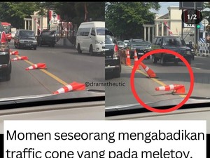 Semarang Panas Banget sampai Bikin Traffic Cone Meleyot?
