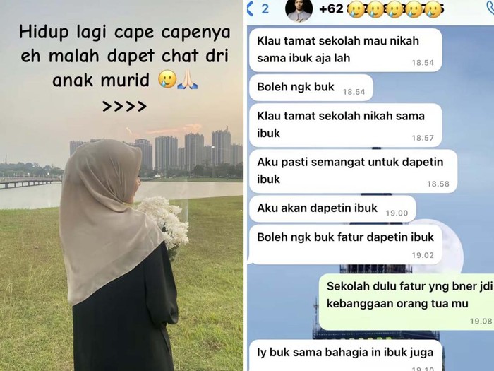 Viral seorang guru memperlihatkan tangkapan layar percakapan, muridnya ingin menikah dengan dirinya usai lulus sekolah.