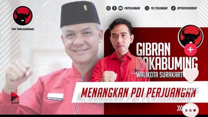 Wali Kota Gibran Rakabuming di video ajakan pilih Ganjar Pranowo. Foto diunggah Selasa (22/8/2023).