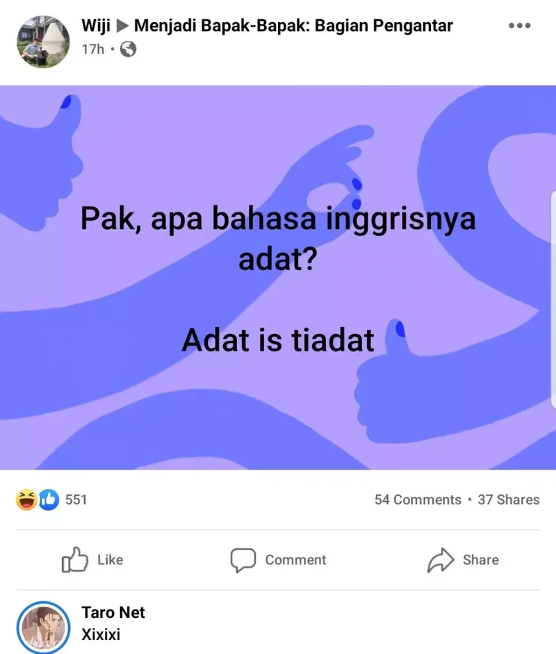 Konon katanya, walaupun jokes bapak-bapak suka garing, bercandaannya tetap bikin kangen dan senyum-senyum sendiri.