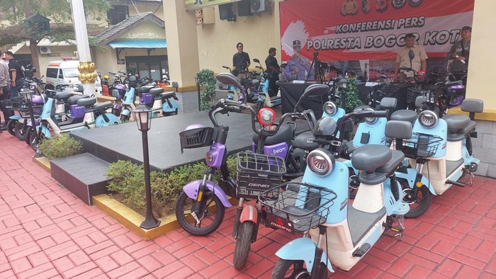 20 sepeda listrik disita Polresta Bogor selama Januari hingga Agustus 2023.