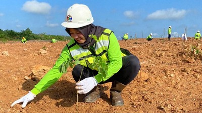 Aksi Tanam 1.530 Bibit Pohon di Area Reklamasi Banyuasin