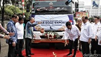 Pelepasan ekspor telur ayam konsumsi ke Singapura itu dilakukan oleh Menteri Pertanian Syahrul Yasin Limpo di PT Charoen Pokphand, Pademangan Ancol, Jakarta Utara, Rabu (23/8/2023).  