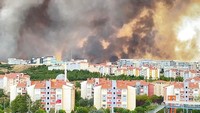 Asap akibat kebakaran hutan membubung ke angkasa. Gurkan Duzenli/Reuters.