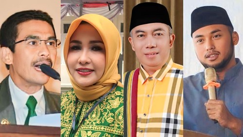 Kolase foto bacaleg DPD dapil NTB dari kiri: Nurdin Ranggabarani, Evi Apita Maya, TGH Gede Sakti, Muhammad Rifky Farabi.