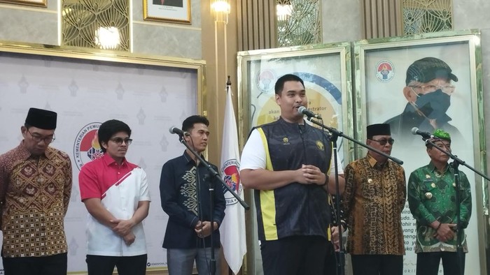 Konferensi pers di Kemenpora (Brigitta/detikcom)