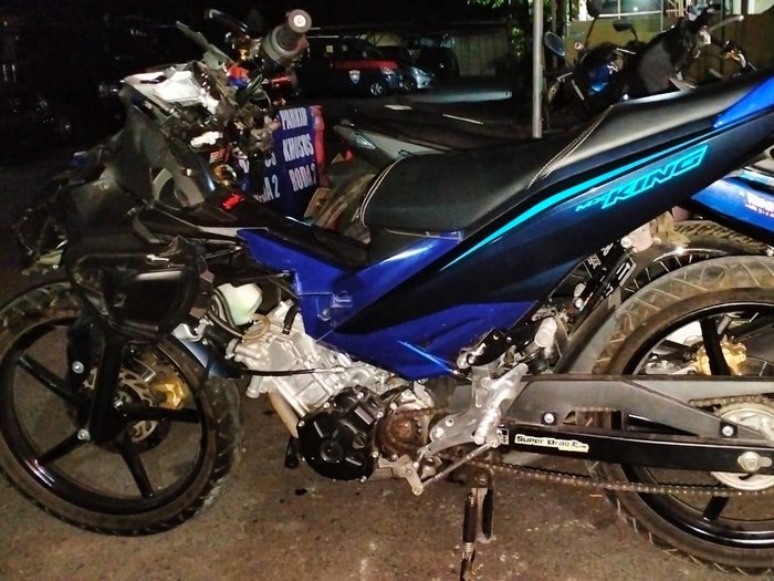 Motor yang terlibat kecelakaan di Jalan Ki Ageng Giring, Wonosari, Gunungkidul. Diunggah Rabu (23/8/2023).